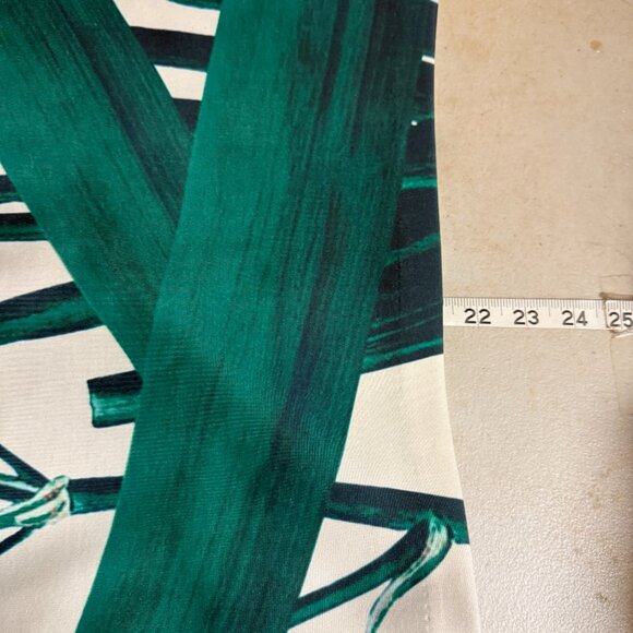 Beulah Style Pencil Skirt Small White Green Floral Botanical Print - Picture 10 of 11